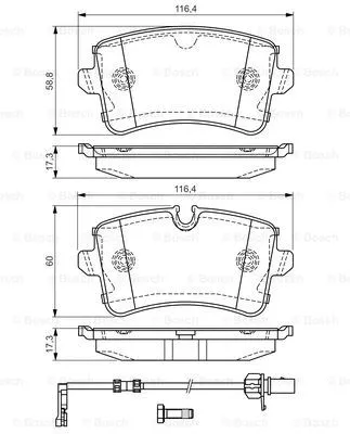 Brake Pad Set, disc brake (0 986 TB3 177)