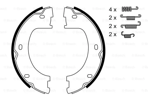 Brake Shoe Set, parking brake (0 986 487 751)