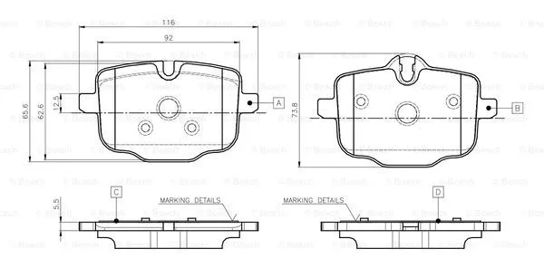 Brake Pad Set, disc brake (0 986 TB3 135)
