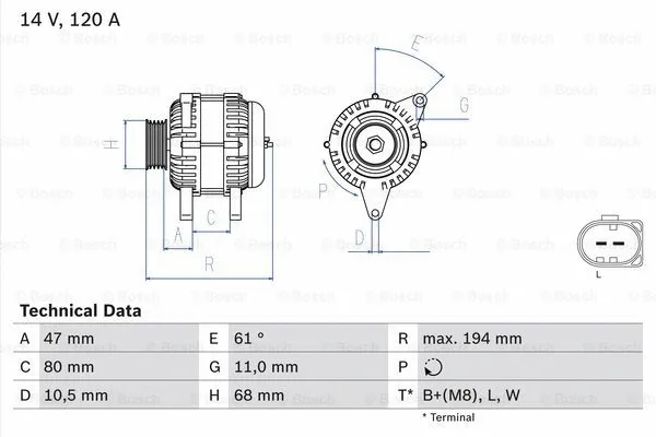 Alternator (0 986 044 890)