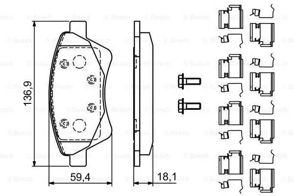 Brake Pad Set, disc brake (0 986 494 725)