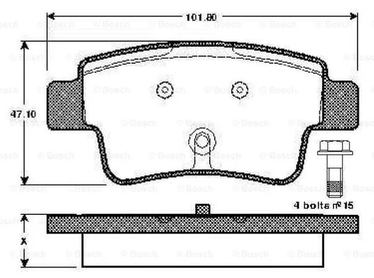 Brake Pad Set, disc brake (0 986 TB2 973)