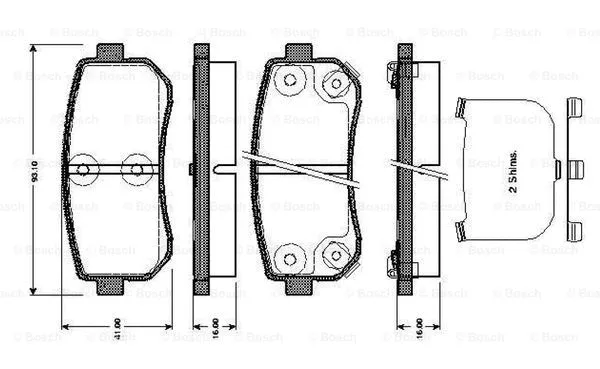 Brake Pad Set, disc brake (0 986 TB3 044)