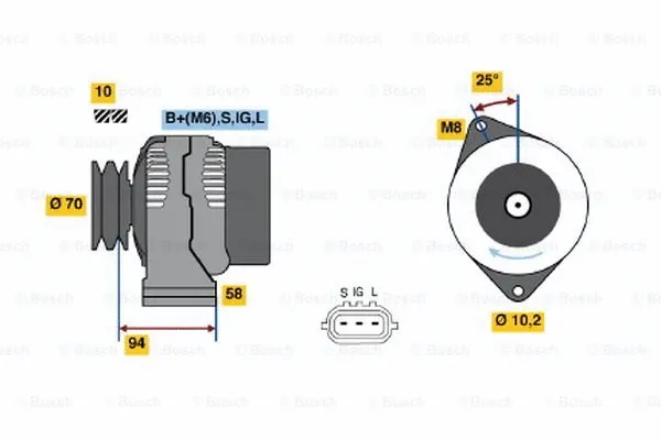Alternator (0 986 045 901)