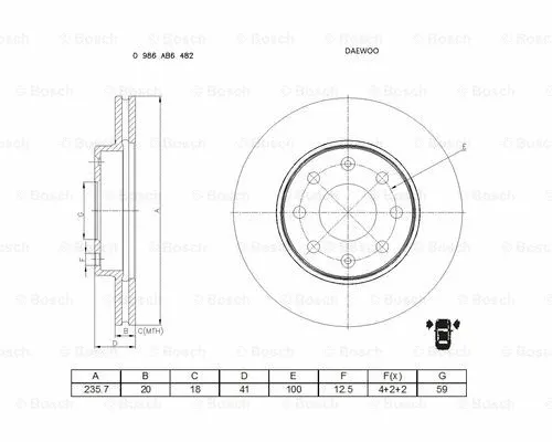 Brake Disc (0 986 AB6 482)