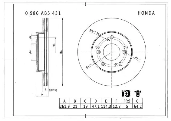 Brake Disc (0 986 AB5 431)