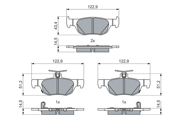 Brake Pad Set, disc brake (0 986 460 027)