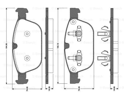 Brake Pad Set, disc brake (0 986 TB3 095)