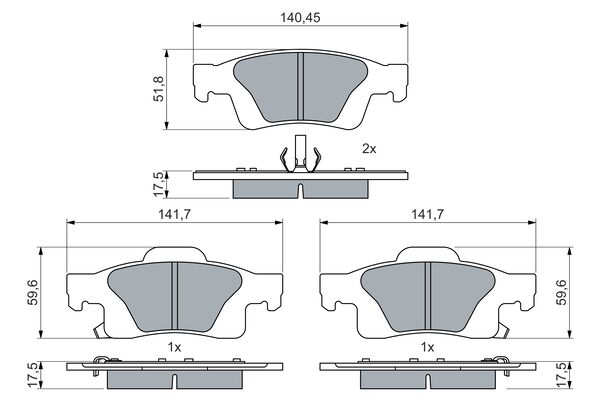 Brake Pad Set, disc brake (0 986 460 081)