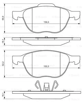 Brake Pad Set, disc brake (0 986 495 215)
