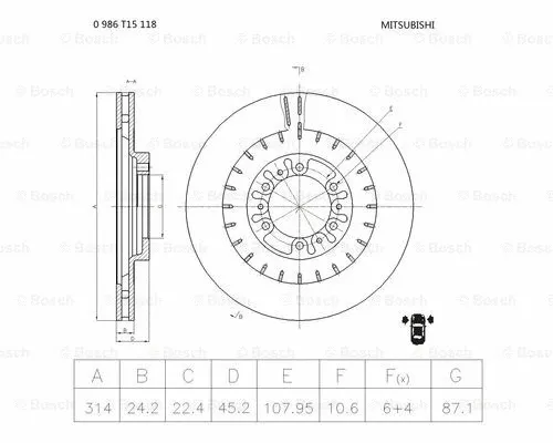 Brake Disc (0 986 T15 118)