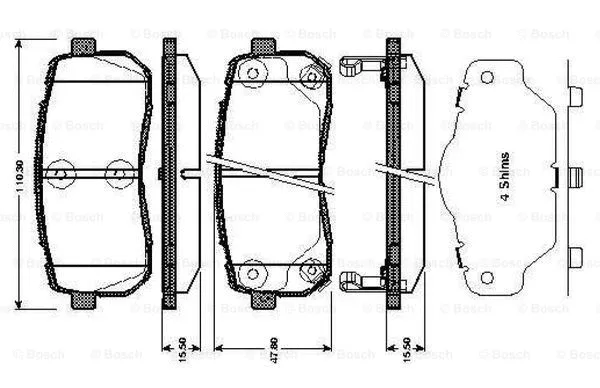 Brake Pad Set, disc brake (0 986 TB3 012)