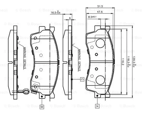 Brake Pad Set, disc brake (0 986 TB2 229)