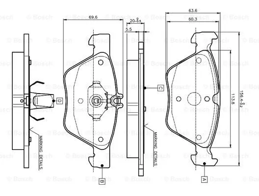 Brake Pad Set, disc brake (0 986 TB2 034)