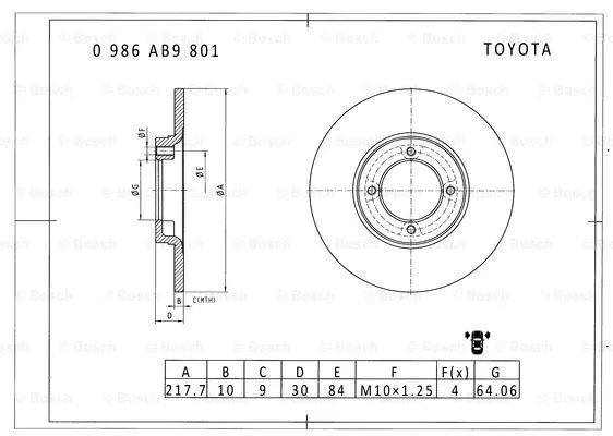 Brake Disc (0 986 AB9 801)