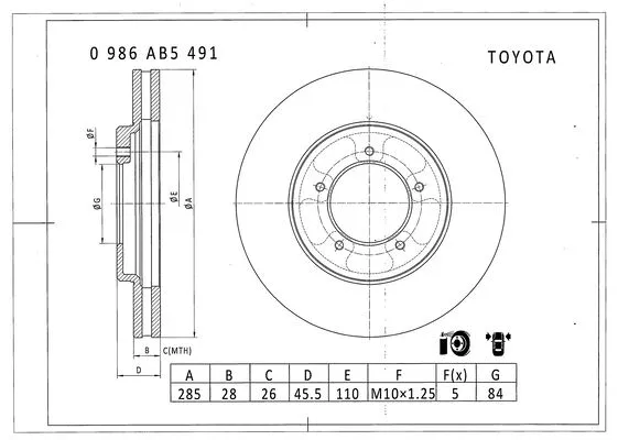 Brake Disc (0 986 AB5 491)