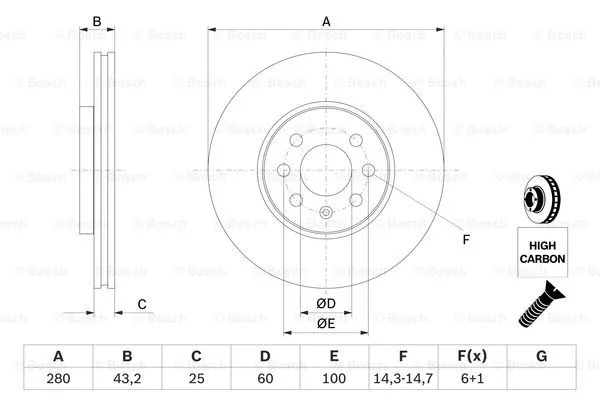 Brake Disc (0 986 479 B68)