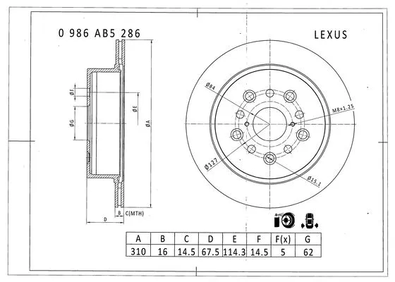 Brake Disc (0 986 AB5 286)