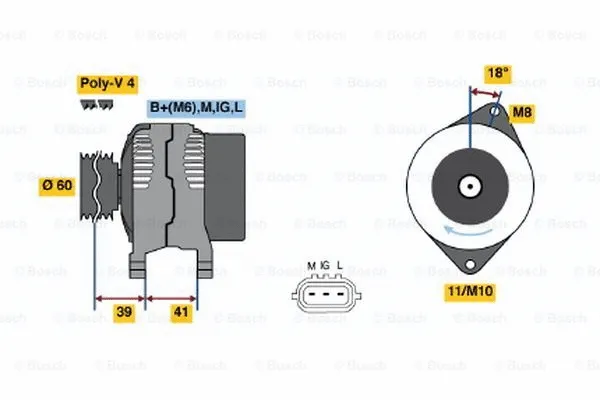 Alternator (0 986 045 821)