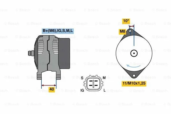Alternator (0 986 080 470)