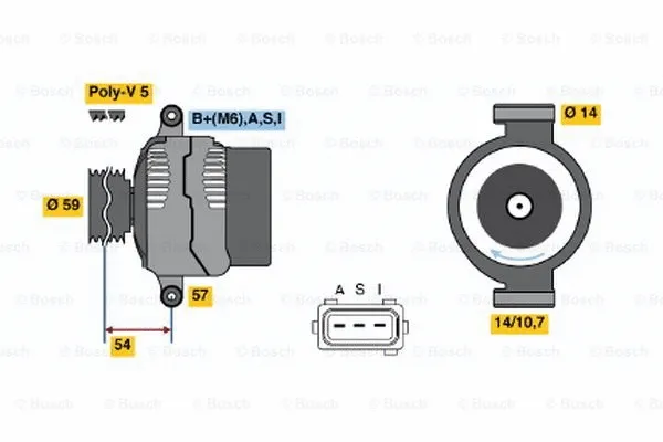 Alternator (0 986 044 611)