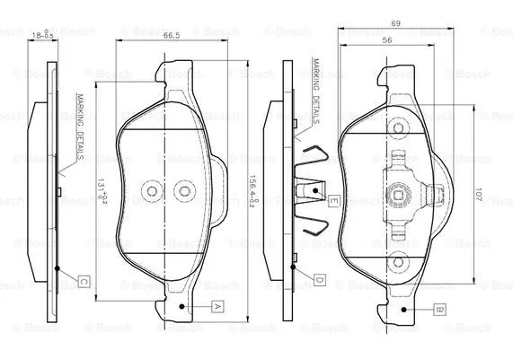 Brake Pad Set, disc brake (0 986 TB2 434)