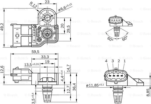 Sensor, boost pressure (0 261 230 280)