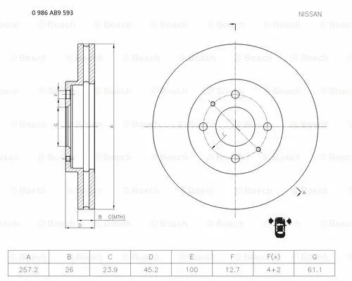 Brake Disc (0 986 AB9 593)
