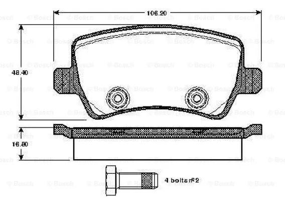 Brake Pad Set, disc brake (0 986 TB3 004)