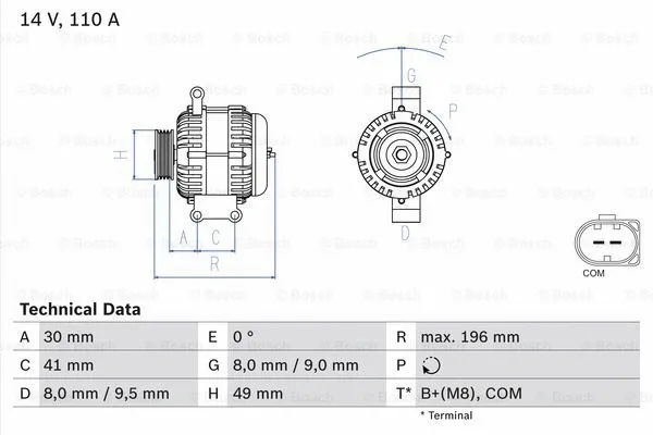 Alternator (0 986 046 130)