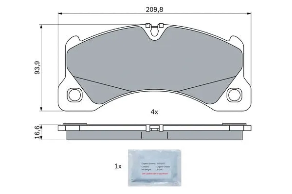 Brake Pad Set, disc brake (0 986 424 970)