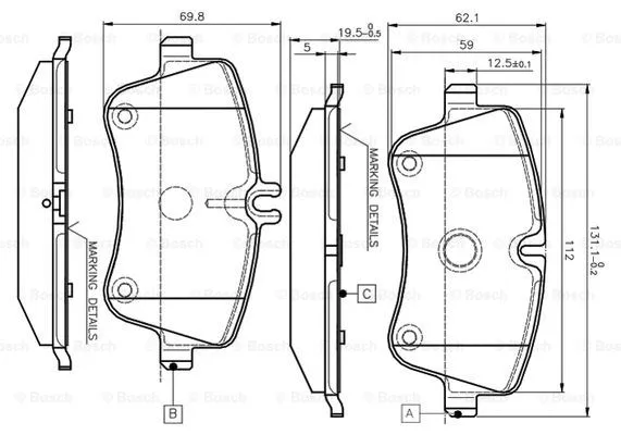 Brake Pad Set, disc brake (0 986 TB2 814)