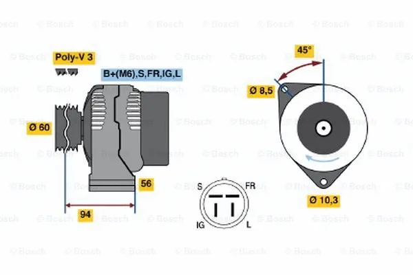 Alternator (0 986 044 791)