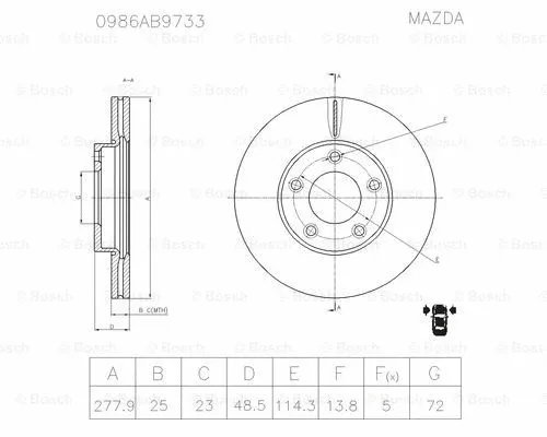 Brake Disc (0 986 AB9 733)