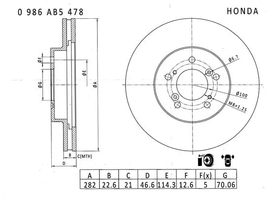 Brake Disc (0 986 AB5 478)
