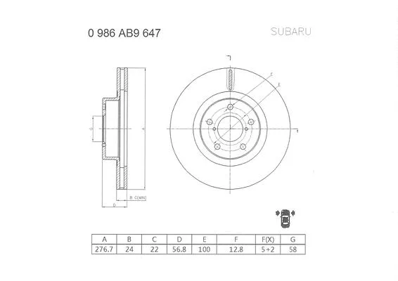 Brake Disc (0 986 AB9 647)