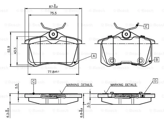 Brake Pad Set, disc brake (0 986 TB3 066)