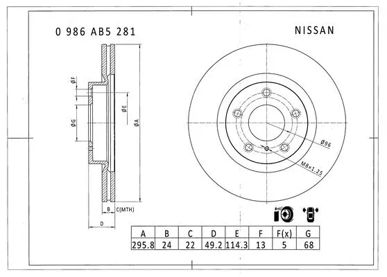Brake Disc (0 986 AB5 281)