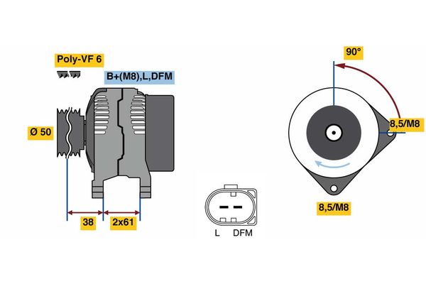 Alternator (0 986 080 970)