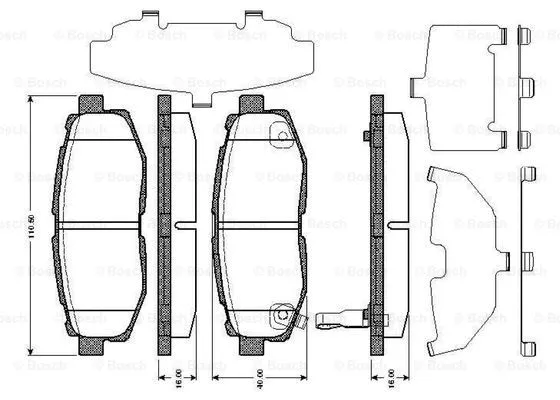 Brake Pad Set, disc brake (0 986 TB3 003)