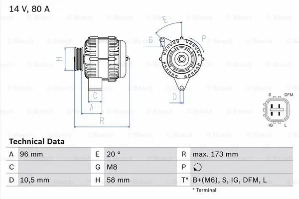Alternator (0 986 082 040)