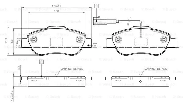 Brake Pad Set, disc brake (0 986 TB3 030)