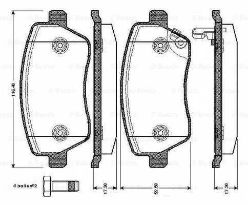 Brake Pad Set, disc brake (0 986 TB2 965)