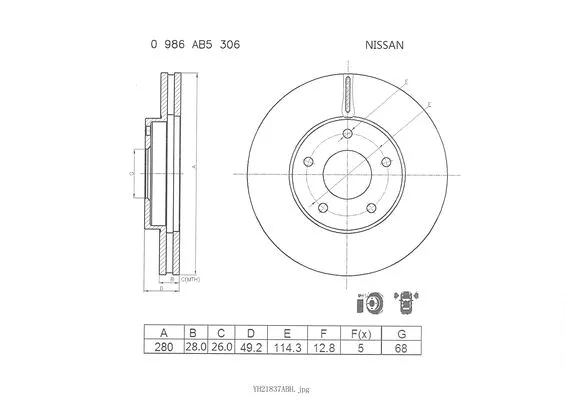 Brake Disc (0 986 AB5 306)