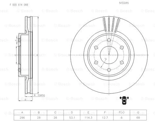 Brake Disc (F 005 X14 066)