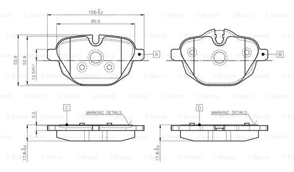 Brake Pad Set, disc brake (0 986 TB3 139)