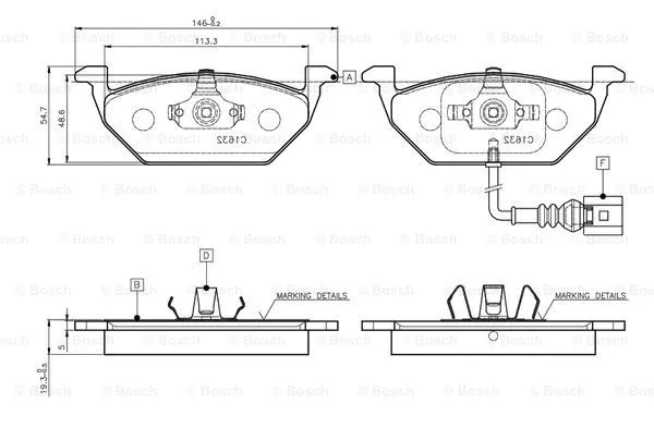 Brake Pad Set, disc brake (0 986 TB2 314)