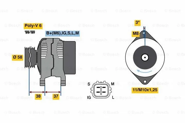 Alternator (0 986 080 770)
