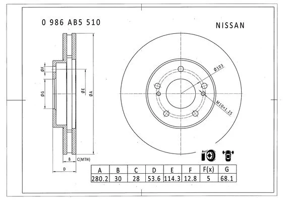 Brake Disc (0 986 AB5 510)