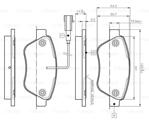Brake Pad Set, disc brake (0 986 TB2 836)